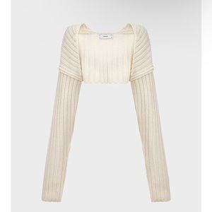 Simonett Sweater Sleeve Shrug - White